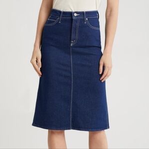 NWT‎ MOTHER The Country Swooner A-Line Midi Skirt Dark Denim 24